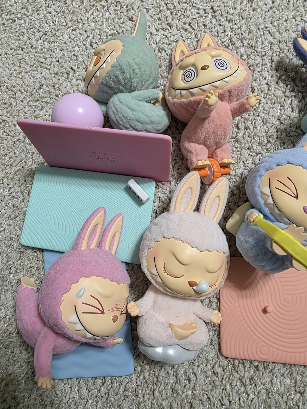 Bundle Of Lazy Yoga Labubu Figures